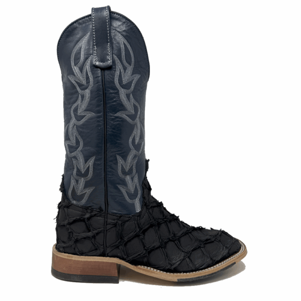 A right profile facing Anderson Bean Black Matte Big Bass Men's Western Boot.