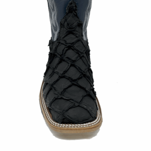 A look at the toe shape of an Anderson Bean Black Matte Big Bass Men's Western Boot.