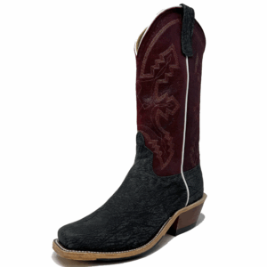 A 3/4 left turned Anderson Bean Black Poseidon Men's Western Boot.