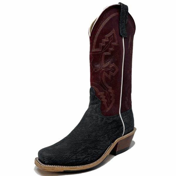 A 3/4 left turned Anderson Bean Black Poseidon Men's Western Boot.