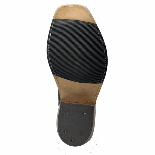 A look at the sole on a pair of Anderson Bean Black Poseidon Men's Western Boot.