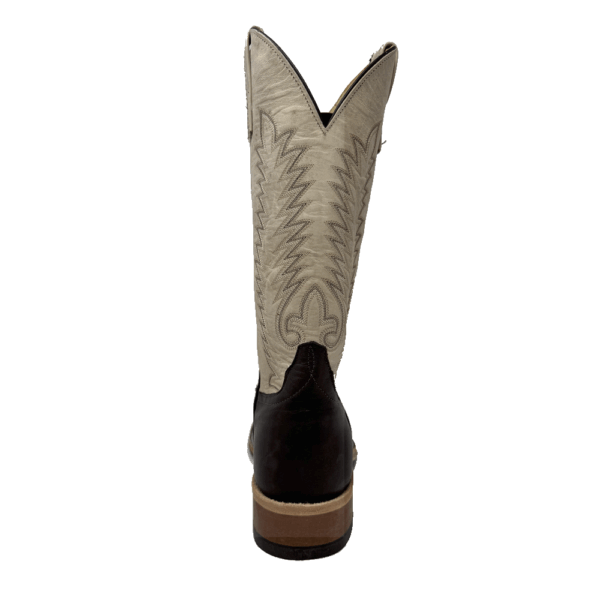 A shot of the heel of an Anderson Bean Chocolate Remuda Men's Western Boot.