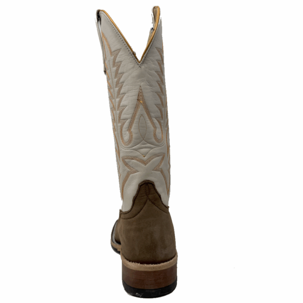 A shot of the heel of an Anderson Bean Dark Brown Barcelona Men's Western Boot.