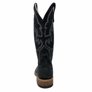 A shot of the heel of an Anderson Bean Grey Carpincho Men's Western Boot.