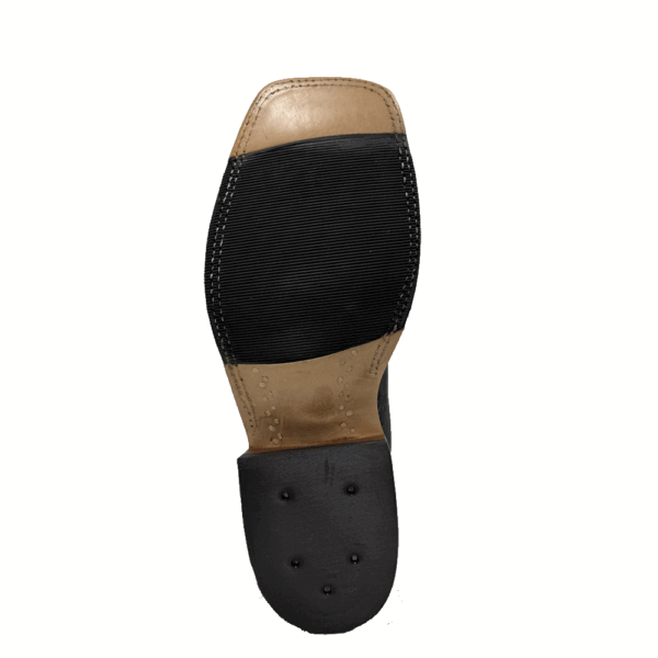 A look at the sole on a pair of Anderson Bean Grey Carpincho Men's Western Boot.