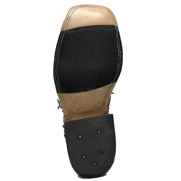 A look at the sole on a pair of Anderson Bean Grey Rustic Big Bass Men's Western Boot.