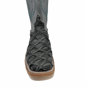 A look at the toe shape of an Anderson Bean Grey Rustic Big Bass Men's Western Boot.