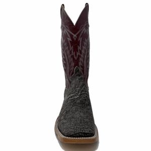 A forward facing look at an Anderson Bean Grey Safari Giraffe Men's Western Boot.