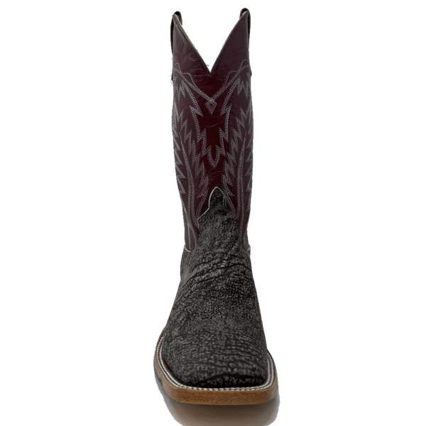 A forward facing look at an Anderson Bean Grey Safari Giraffe Men's Western Boot.