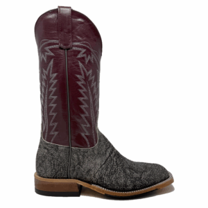 A right profile facing Anderson Bean Grey Safari Giraffe Men's Western Boot.