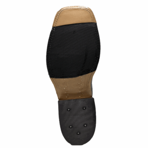 A look at the sole on a pair of Anderson Bean Grey Safari Giraffe Men's Western Boot.