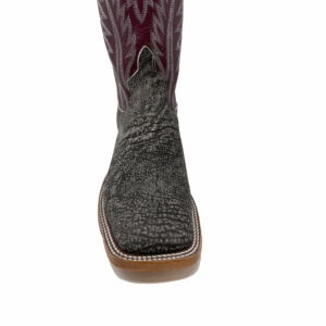 A look at the toe shape of an Anderson Bean Grey Safari Giraffe Men's Western Boot.