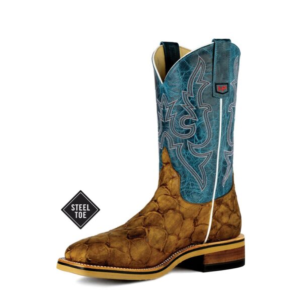 Anderson Bean Horse Power Honey Filet of Fish Print Men's Steel Toe Pull-On Work Boot.