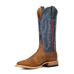 A left 3/4 turned Anderson Bean Horse Power Tobacco Old Suede Men's Western Boot.