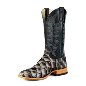 A 3/4 left turned Anderson Bean Horse Power Top Hand Mockingbird Big Bass Men's Western Boot.