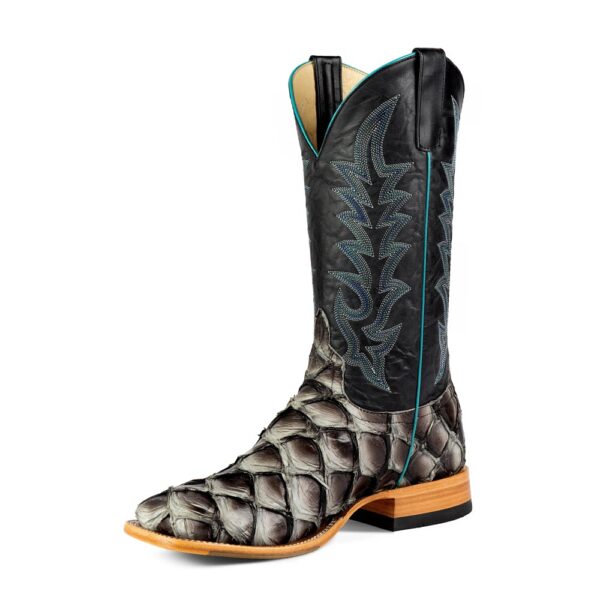 A 3/4 left turned Anderson Bean Horse Power Top Hand Mockingbird Big Bass Men's Western Boot.