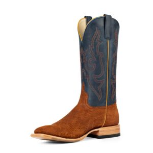 A 3/4 left turned Anderson Bean Horse Power Top Hand Rust Carpincho Men's Western Boot.