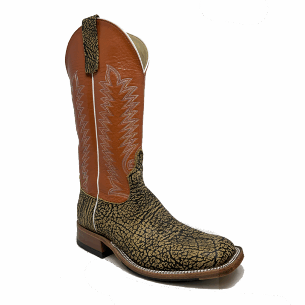A 3/4 right turned Anderson Bean Mocha Shrunken Shoulder Men's Western Boot.