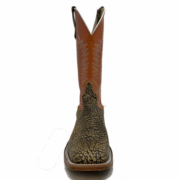 A forward facing look at an Anderson Bean Mocha Shrunken Shoulder Men's Western Boot.