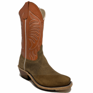 A 3/4 right turned Anderson Bean Natural Brahma Bison Men's Western Boot.