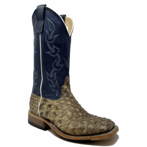 A 3/4 right turned Anderson Bean Natural Matte Giant Python Men's Western Boot.