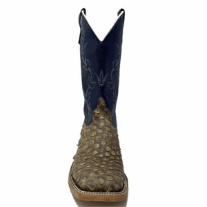 A forward facing look at an Anderson Bean Natural Matte Giant Python Men's Western Boot.
