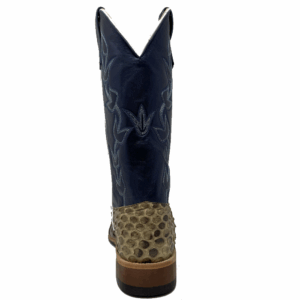 A shot of the heel of an Anderson Bean Natural Matte Giant Python Men's Western Boot.