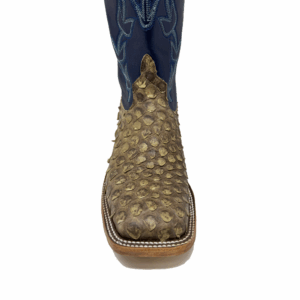 A look at the toe shape of an Anderson Bean Natural Matte Giant Python Men's Western Boot.