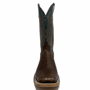 A forward facing look at an Anderson Bean Post Oak Caiman Belly Men's Western Boot.