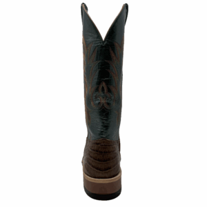 A shot of the heel of an Anderson Bean Post Oak Caiman Belly Men's Western Boot.