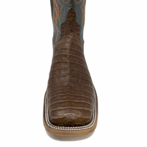 A look at the toe shape of an Anderson Bean Post Oak Caiman Belly Men's Western Boot.