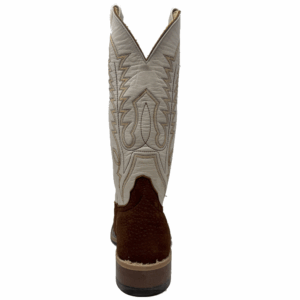 A shot of the heel of an Anderson Bean Rust Carpincho Men's Western Boot.