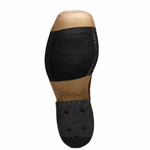 A look at the sole on a pair of Anderson Bean Rust Carpincho Men's Western Boot.