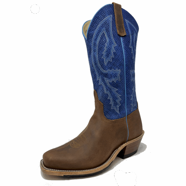 A 3/4 left turned Anderson Bean Saddle Elk Butt Men's Western Boot.