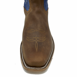A look at the toe shape of an Anderson Bean Saddle Elk Butt Men's Western Boot.