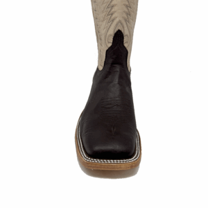 A look at the toe shape of an Anderson Bean Sand Angry Elk Men's Western Boot.
