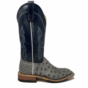 A right profile facing Anderson Bean Serpentine Bruciato Ostrich Men's Western Boot.