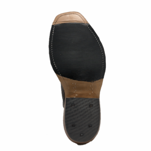 A look at the sole on a pair of Anderson Bean Tan Safari Shark Men's Western Boot.