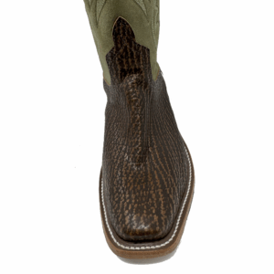 A look at the toe shape of an Anderson Bean Tan Safari Shark Men's Western Boot.