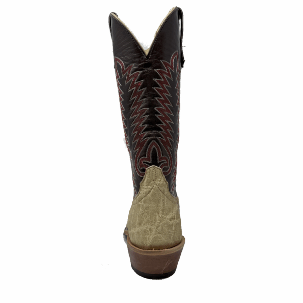 A shot of the heel of an Anderson Bean Umber Bruciato Elephant Men's Western Boot.