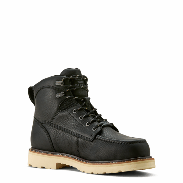 A 3/4 turned Ariat Rebar Lift 6" Waterproof Composite Toe Work Boot.