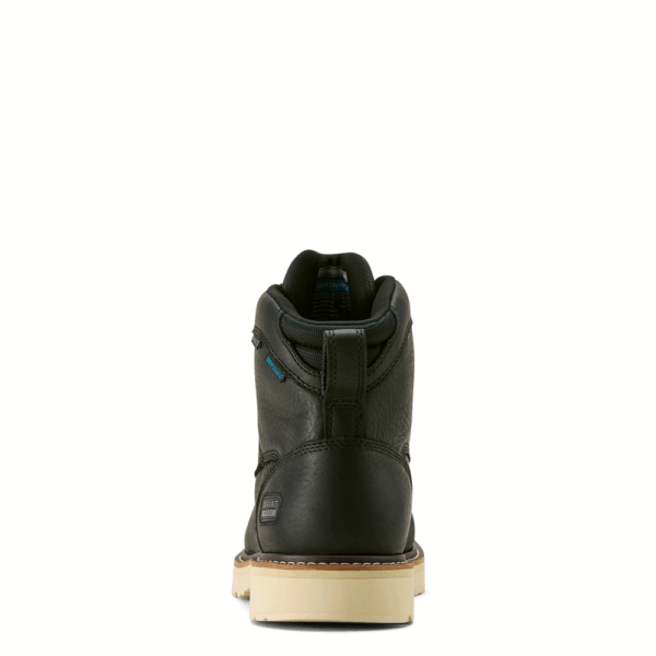 A look at the back and heel of an Ariat Rebar Lift 6" Waterproof Composite Toe Work Boot.