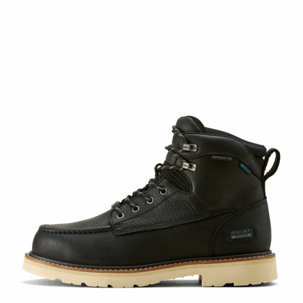A left profile facing Ariat Rebar Lift 6" Waterproof Composite Toe Work Boot.