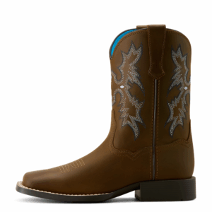 A left profile facing Ariat Tombstone Wide Square Toe Kid's Western Boot.