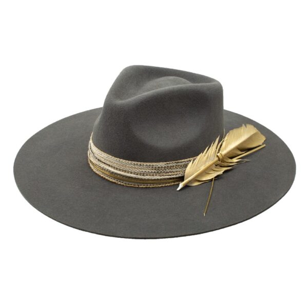A 3/4 turned Charlie 1 Horse Smoke Ain't Clear Felt Western Hat.