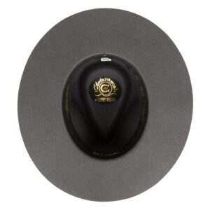 A shot of the underbrim on a Charlie 1 Horse Smoke Ain't Clear Felt Western Hat.