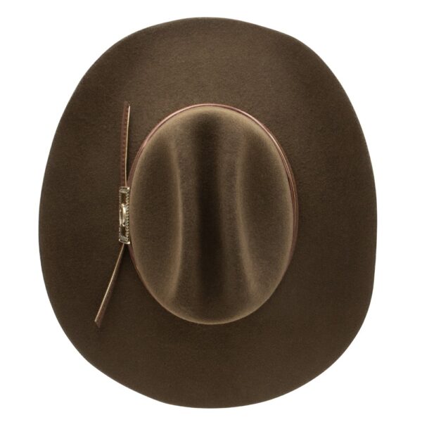 A look at the crown of a Charlie 1 Horse Songbird Felt Western Hat.