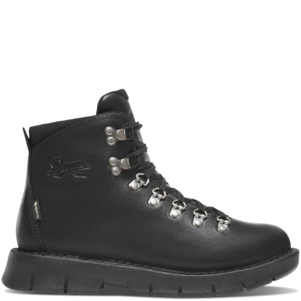 A right profile facing Danner Women's Eastwood Black Waterproof Hiking Boot.