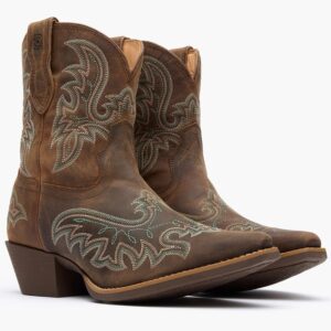 A 3/4 turned pair of Durango Women's Shyloh Driftwood Pony Boots.