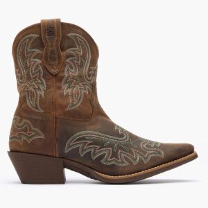 A right profile facing Durango Women's Shyloh Driftwood Pony Boot.